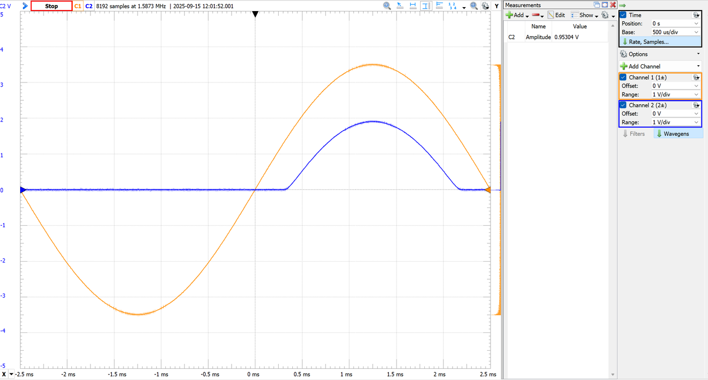 Studio3 Red LED waveform